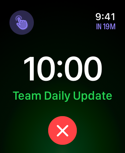 An alarm going off on Apple Watch